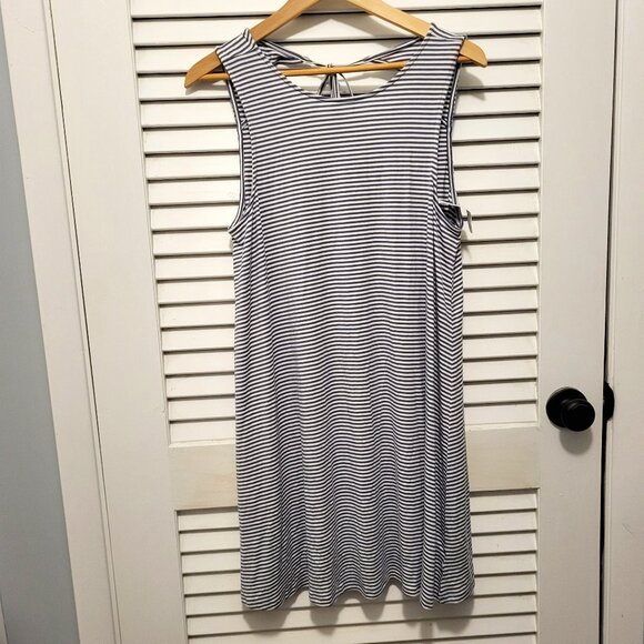 American Eagle Outfitters Women's Dress Large Petite Short Grey & White … - Picture 1 of 5